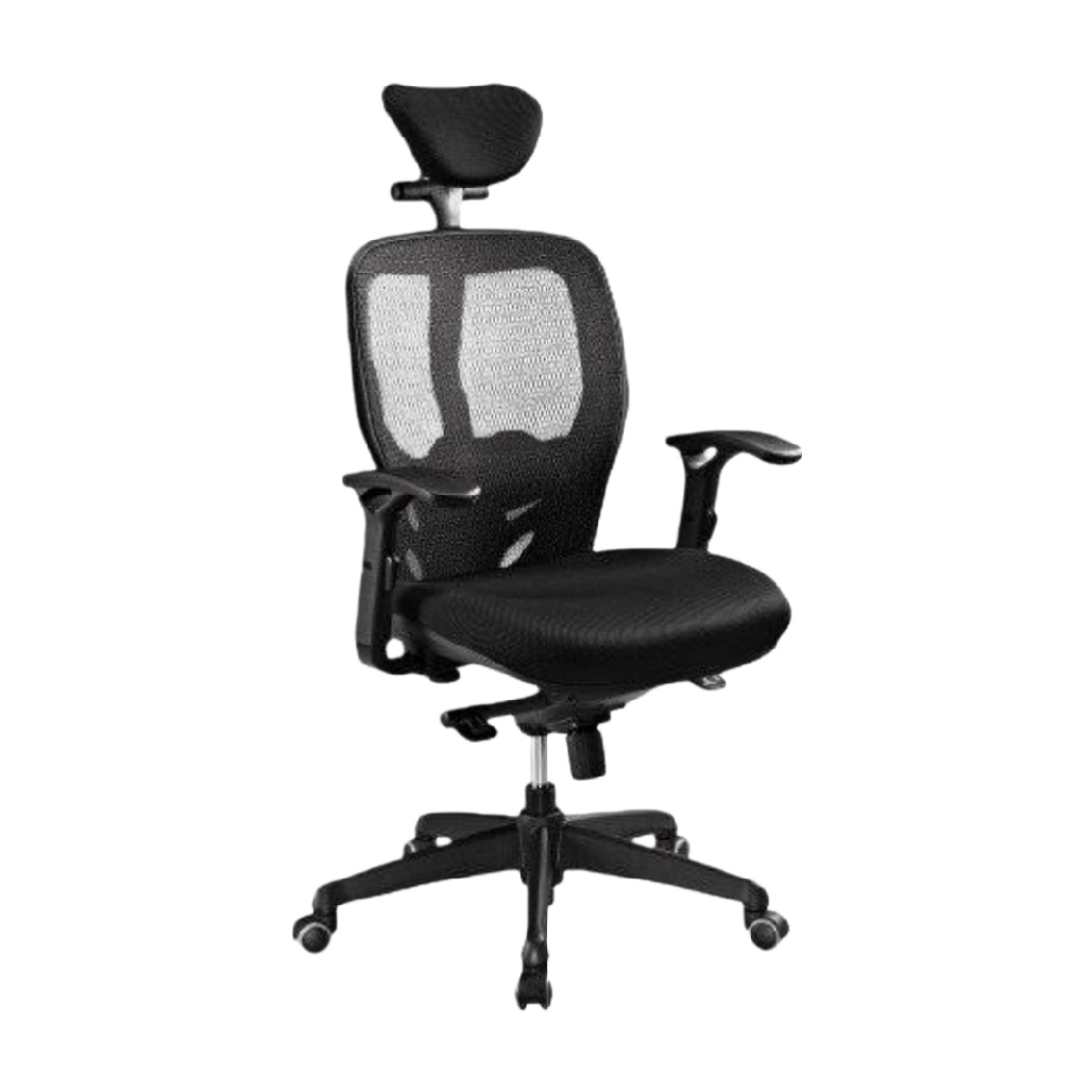 Chaise de bureau ergonomique en maille avec appui-tête - 50 x 60 x 120-casavelinor