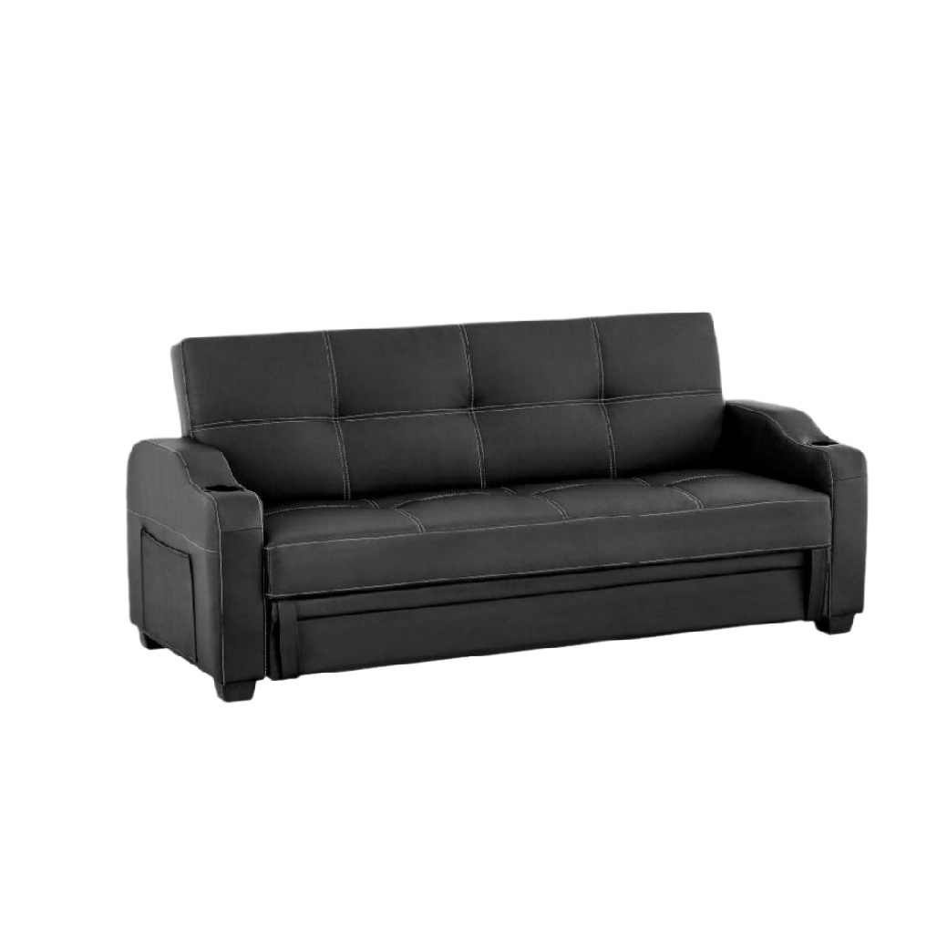 Canapé convertible pour salon en cuir synthétique - 180 x 85 x 75-casavelinor.com