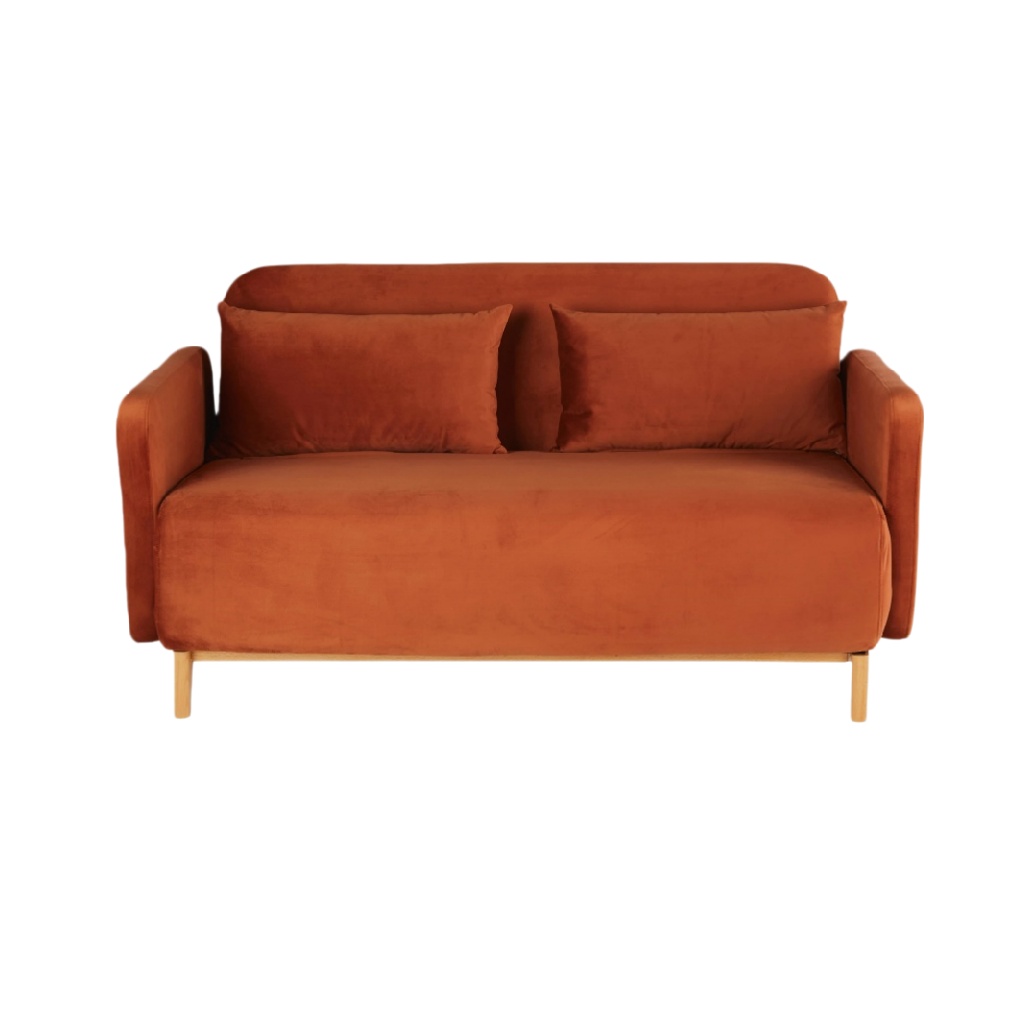 Canapé deux places en tissu velours pour salon - 180 x 85 x 75-casavelinor