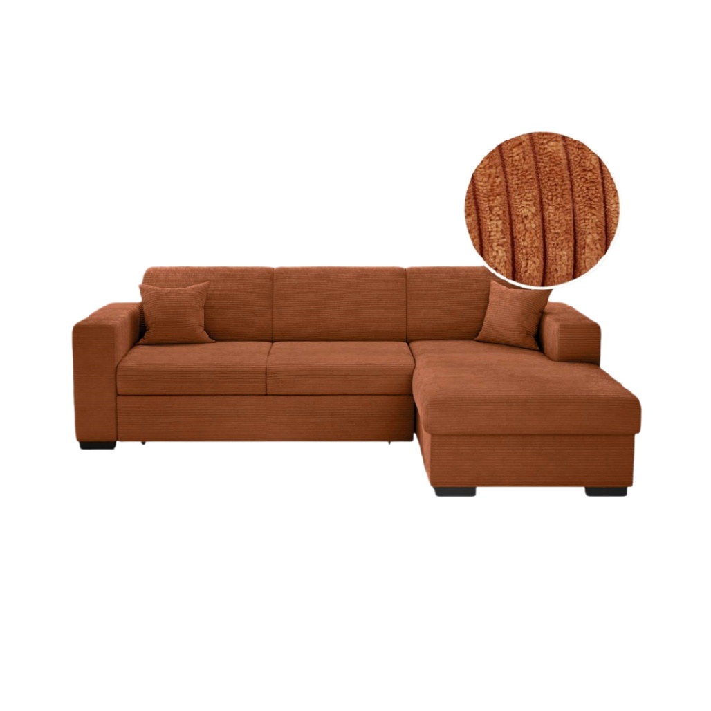 Canapé d'angle en tissu pour salon - 250 x 150 x 80-casavelinor