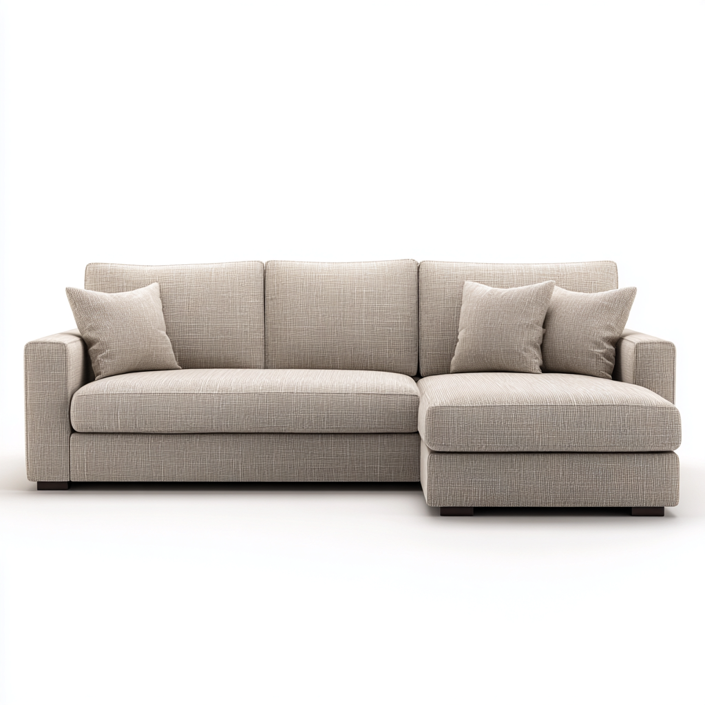 Sofá rinconero tela 263x160x85 cm beige diseño moderno para sala de estar-Nestupyard