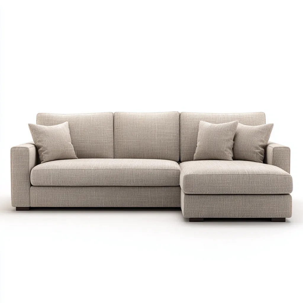 Sofá rinconero tela 263x160x85 cm beige diseño moderno para sala de estar-Nestupyard