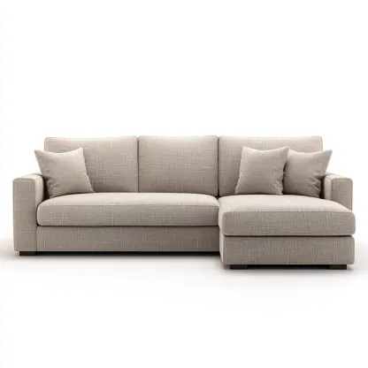 Sofá rinconero tela 263x160x85 cm beige diseño moderno para sala de estar-Nestupyard