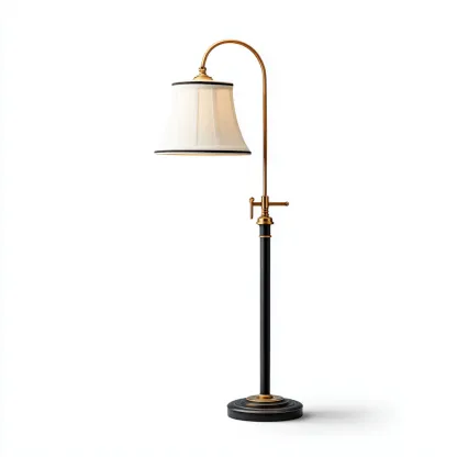 Lámpara de pie metal tela 150x30 cm - negro - dorado - adecuada para salón o dormitorio - diseño clásico-Nestupyard