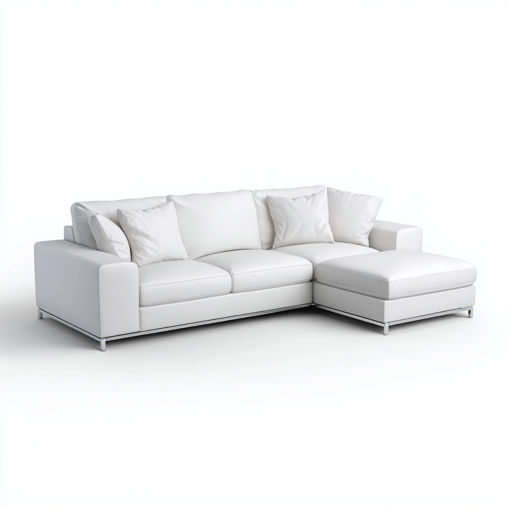 Sofá rinconero tapizado cuero sintético 280x175x86 cm - blanco - diseño moderno para salón-Nestupyard