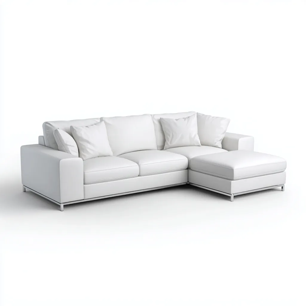 Sofá rinconero tapizado cuero sintético 280x175x86 cm - blanco - diseño moderno para salón-Nestupyard