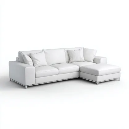 Sofá rinconero tapizado cuero sintético 280x175x86 cm - blanco - diseño moderno para salón-Nestupyard