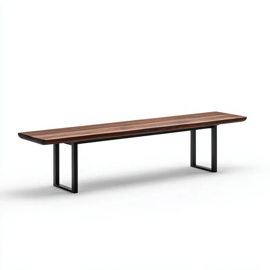 Banco de jardín madera metal 180x38x45 cm - marrón - negro - estilo minimalista adecuado para exteriores y jardín-Nestupyard
