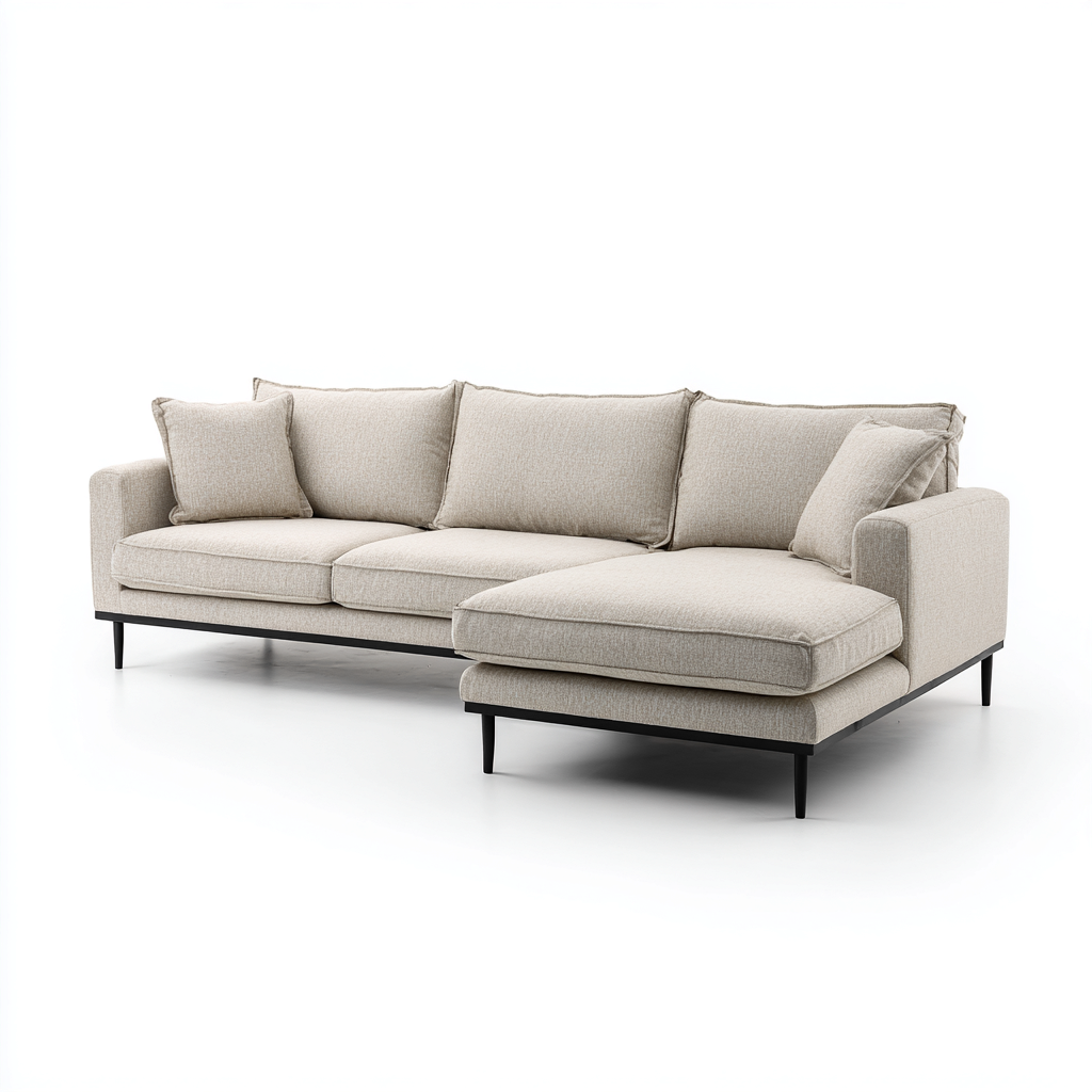 Sofá rinconero tela 272x165x85 cm beige diseño moderno para sala de estar-Nestupyard