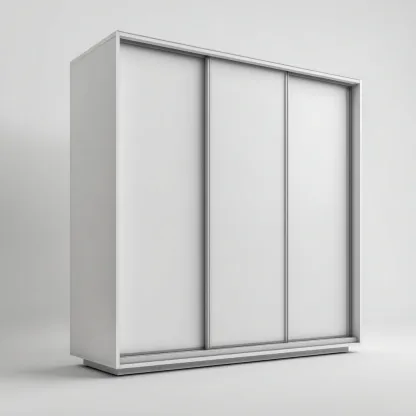 Armario blanco con tres puertas correderas 180x62x200 cm - Blanco - Para dormitorio - Diseño moderno-Nestupyard