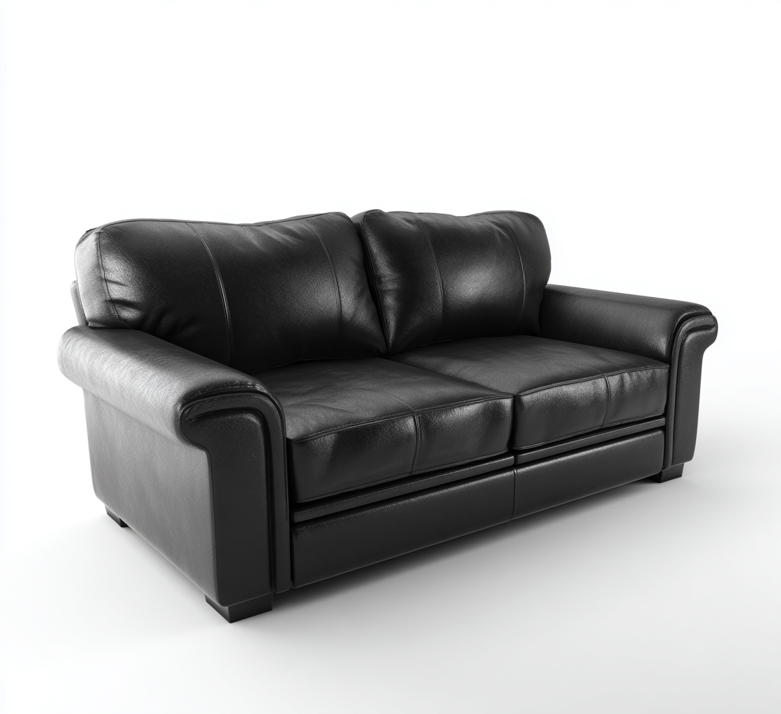 Sofá de 2 plazas piel sintética 160x90x88 cm - negro - diseño clásico para salón-Nestupyard