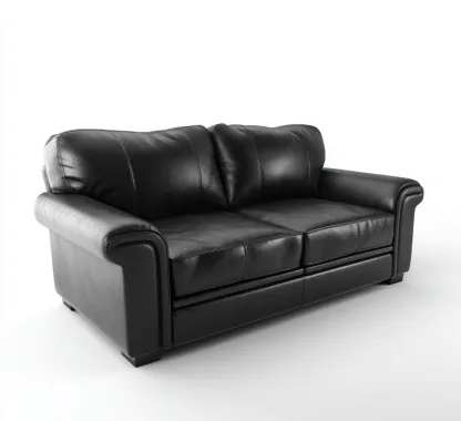 Sofá de 2 plazas piel sintética 160x90x88 cm - negro - diseño clásico para salón-Nestupyard