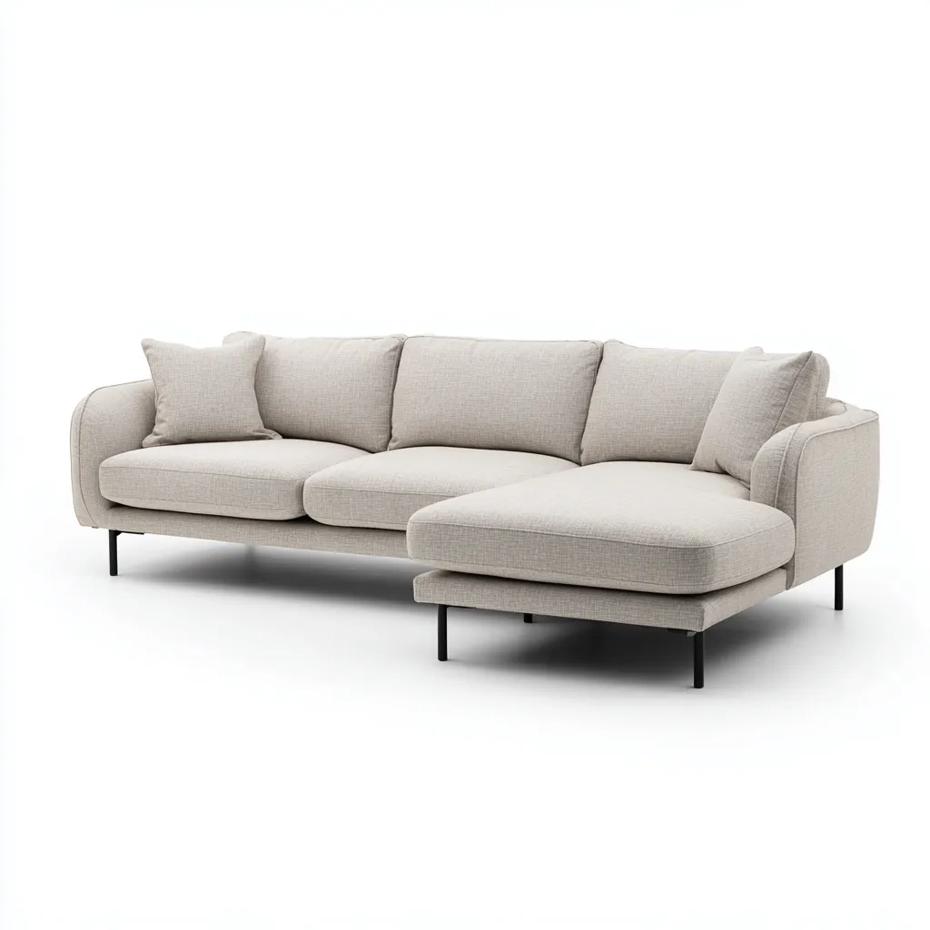 Sofá rinconero tapizado tela 285x170x84 cm - beige - diseño moderno para salón-Nestupyard