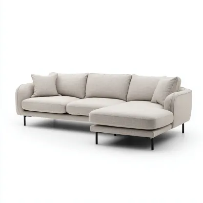 Sofá rinconero tapizado tela 285x170x84 cm - beige - diseño moderno para salón-Nestupyard