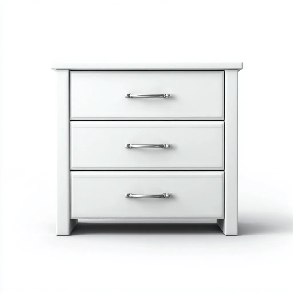 Mesita de noche madera 68x40x72 cm - blanco - tres cajones - apta para dormitorio - diseño moderno-Nestupyard