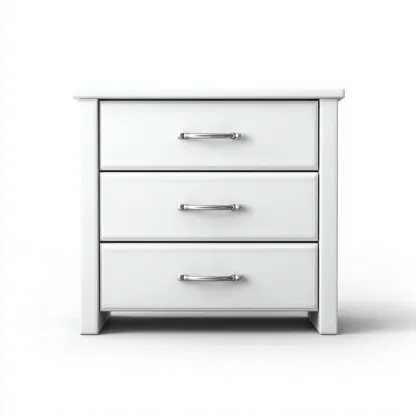 Mesita de noche madera 68x40x72 cm - blanco - tres cajones - apta para dormitorio - diseño moderno-Nestupyard