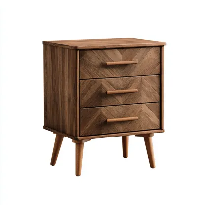 Mesita de noche de madera 48x40x70 cm - marrón - estilo moderno para dormitorio-Nestupyard