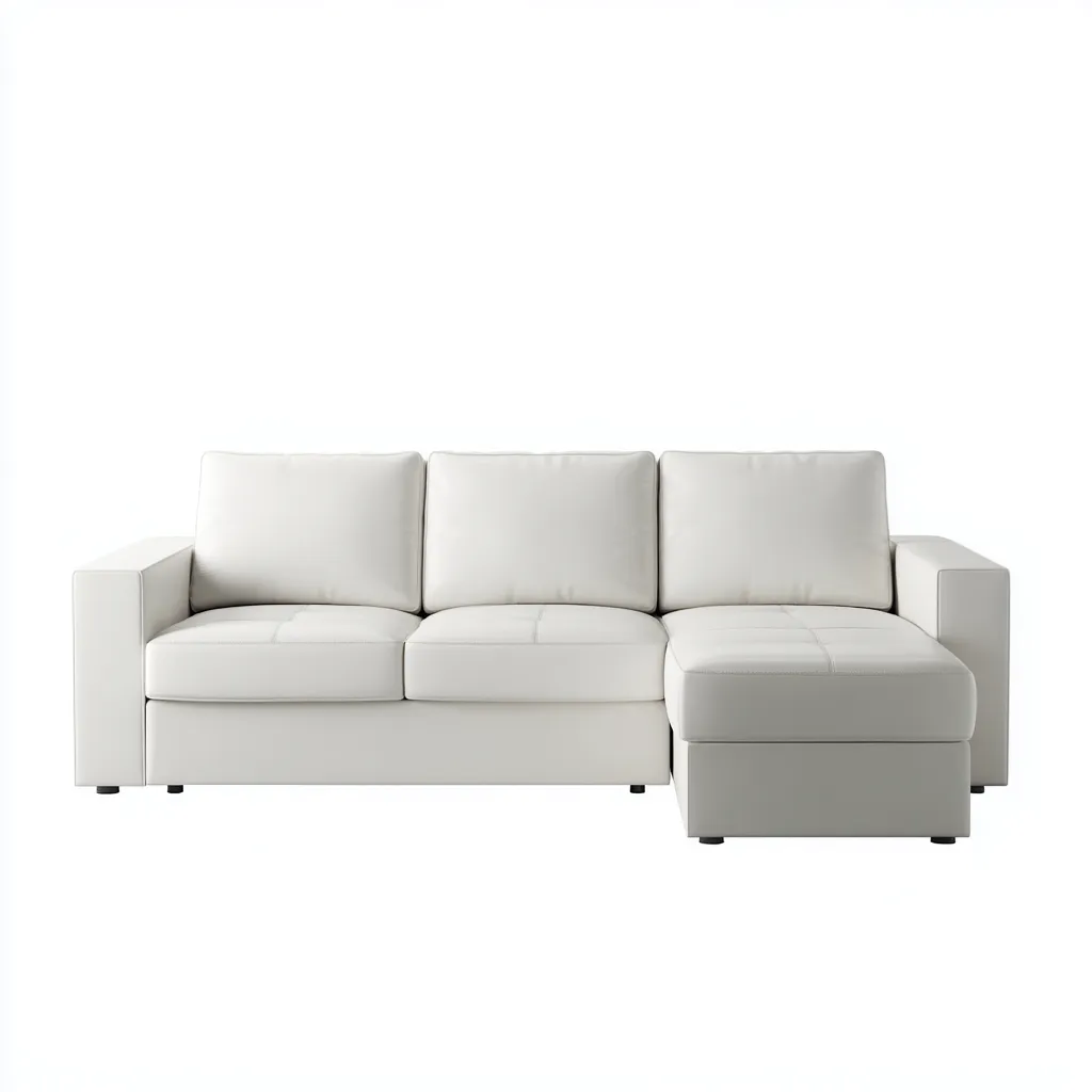 Sofá rinconero piel sintética 273x162x85 cm blanco diseño moderno para sala de estar-Nestupyard