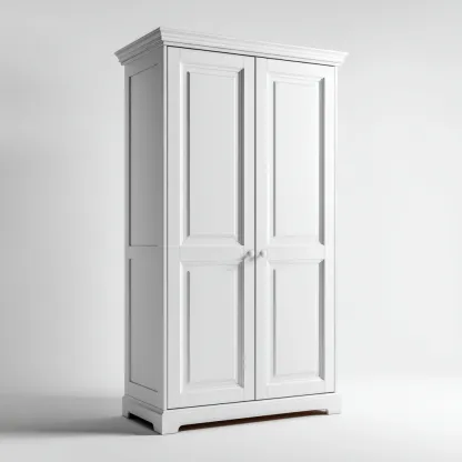 Armario clásico blanco 100x58x192 cm - Blanco - Para dormitorio - Diseño clásico-Nestupyard