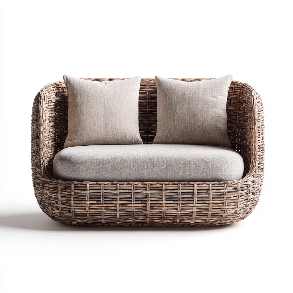 Sofá de jardín sofá ratán 125x80x85 cm - gris - para jardín exterior - diseño moderno-Nestupyard