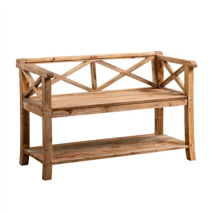 Banco de jardín madera 110x40x90 cm - marrón - estilo rústico adecuado para exteriores y jardín-Nestupyard