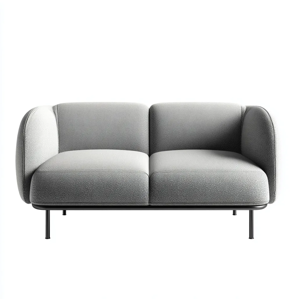Sofá de 2 plazas tela 150x82x78 cm - gris - diseño moderno para salón-Nestupyard