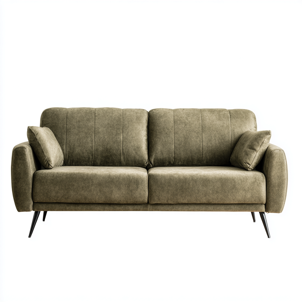 Sofá de 2 plazas tela 168x90x88 cm - verde oliva - diseño moderno para salón-Nestupyard