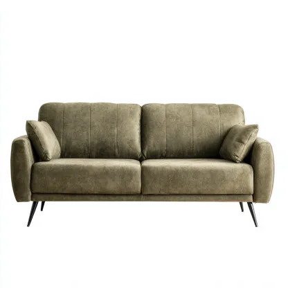 Sofá de 2 plazas tela 168x90x88 cm - verde oliva - diseño moderno para salón-Nestupyard