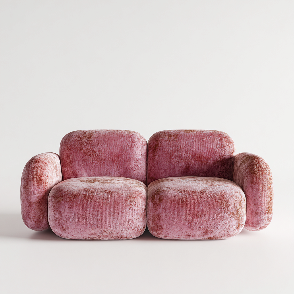 Sofá de 2 plazas terciopelo 165x95x85 cm - rosa - diseño moderno para salón-Nestupyard