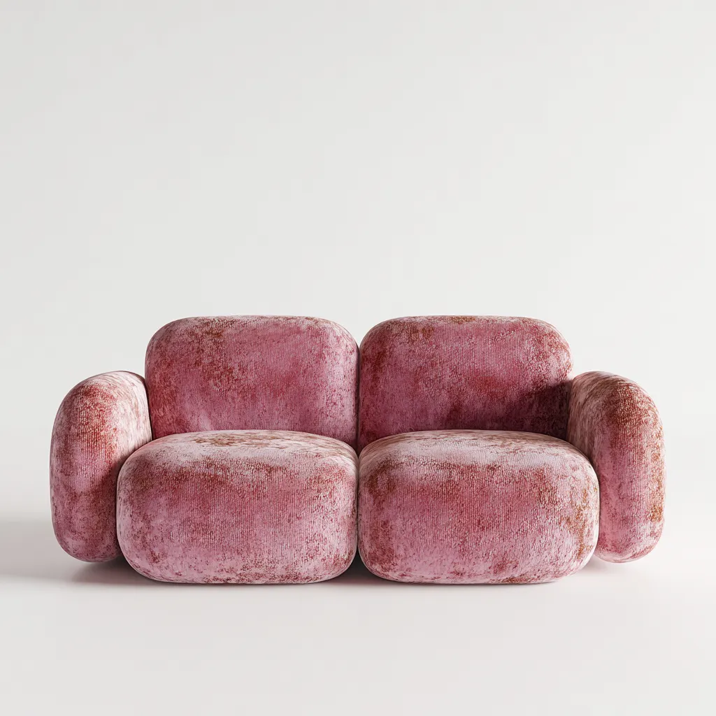 Sofá de 2 plazas terciopelo 165x95x85 cm - rosa - diseño moderno para salón-Nestupyard