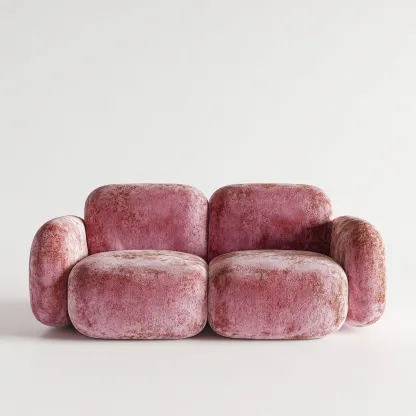 Sofá de 2 plazas terciopelo 165x95x85 cm - rosa - diseño moderno para salón-Nestupyard