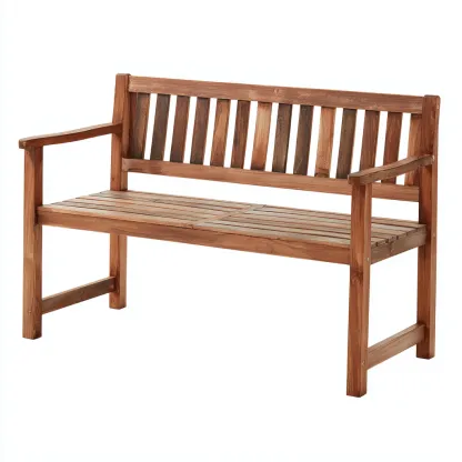 Banco de jardín madera maciza 125x58x90 cm - marrón - diseño natural adecuado para exteriores y jardín-Nestupyard