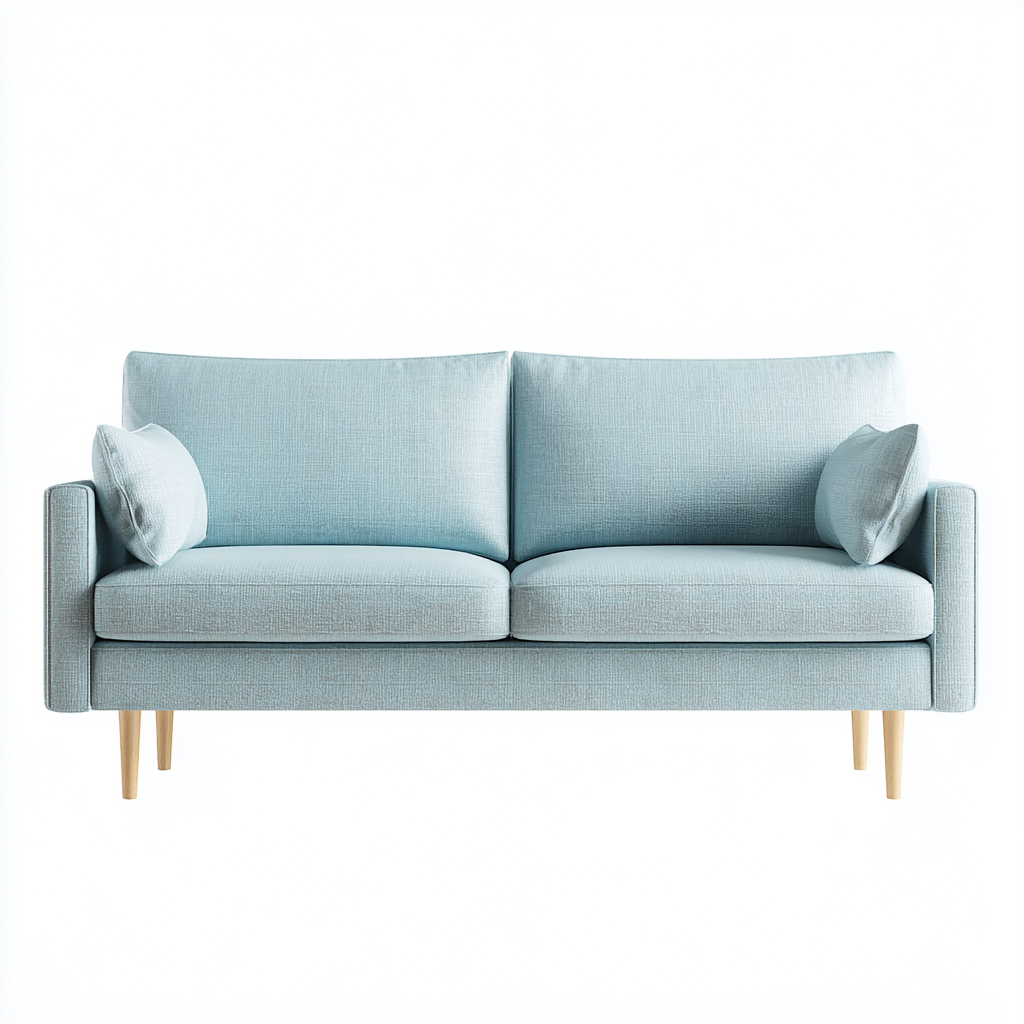 Sofá de 2 plazas tela 155x85x90 cm - azul claro - diseño moderno para salón-Nestupyard