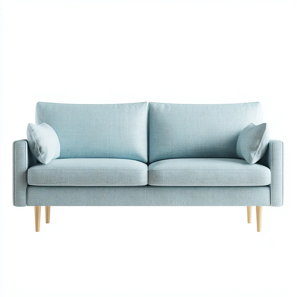 Sofá de 2 plazas tela 155x85x90 cm - azul claro - diseño moderno para salón-Nestupyard