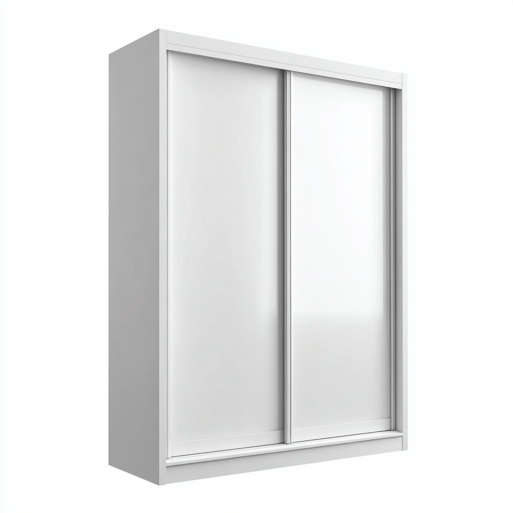 Armario de madera 176x59x208 cm - blanco - estilo moderno para dormitorio-Nestupyard