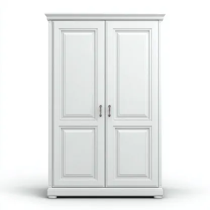 Armario clásico blanco con paneles decorativos 104x58x192 cm - Blanco - Para dormitorio - Diseño clásico-Nestupyard