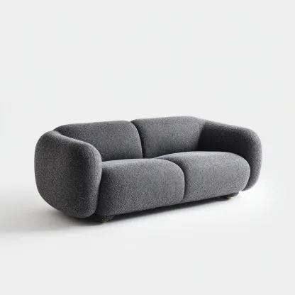 Sofá de 2 plazas tela 170x95x88 cm - gris oscuro - diseño moderno para salón-Nestupyard