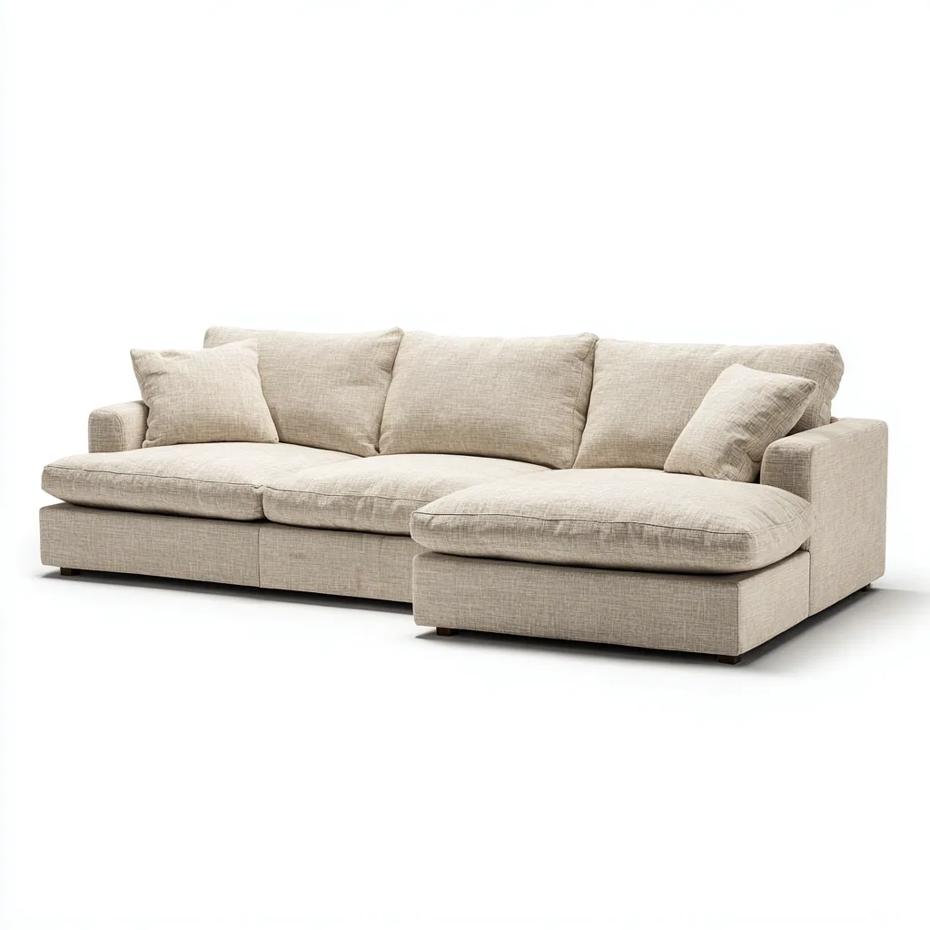 Sofá rinconero tapizado tela 290x170x85 cm - beige - diseño moderno para salón-Nestupyard