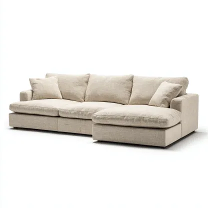 Sofá rinconero tapizado tela 290x170x85 cm - beige - diseño moderno para salón-Nestupyard