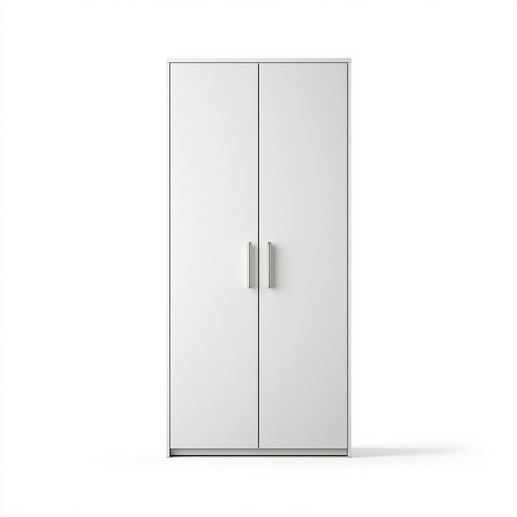 Armario maderado 105x55x190 cm blanco para dormitorio diseño moderno-Nestupyard