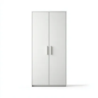 Armario maderado 105x55x190 cm blanco para dormitorio diseño moderno-Nestupyard
