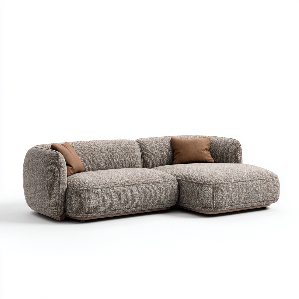 Sofá rinconero tapizado tela 260x170x78 cm - marrón - gris - diseño moderno para salón-Nestupyard