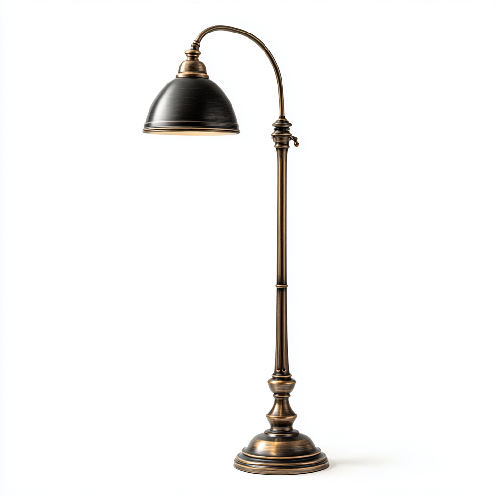 Lámpara de pie metal 150x30 cm - bronce - negro - adecuada para salón o dormitorio - diseño clásico-Nestupyard