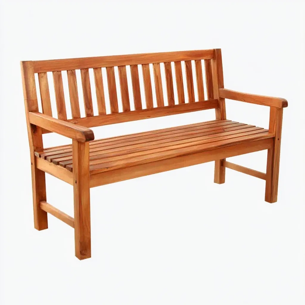 Banco de jardín madera maciza 125x58x90 cm - marrón - diseño natural adecuado para exteriores y jardín-Nestupyard