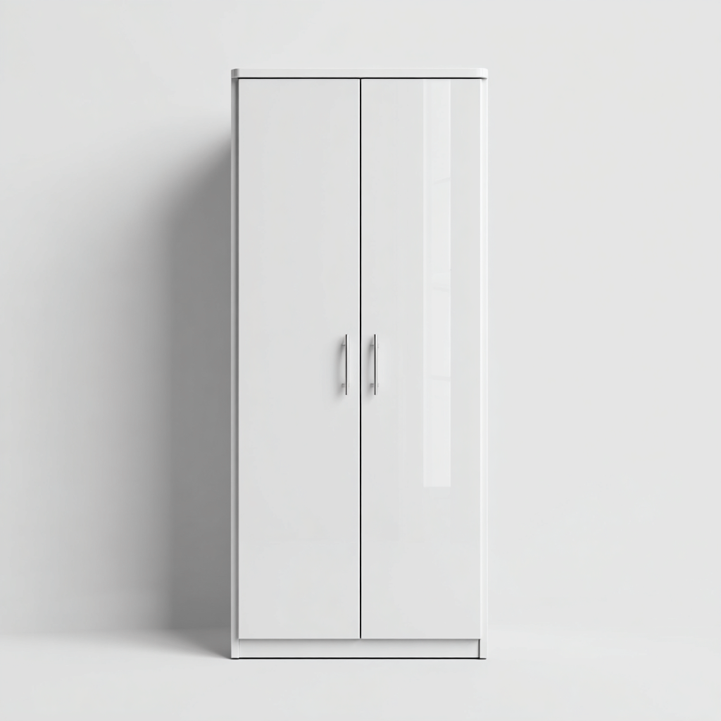 Armario maderado 110x70x180 cm blanco con puertas abatibles para dormitorio diseño moderno-Nestupyard