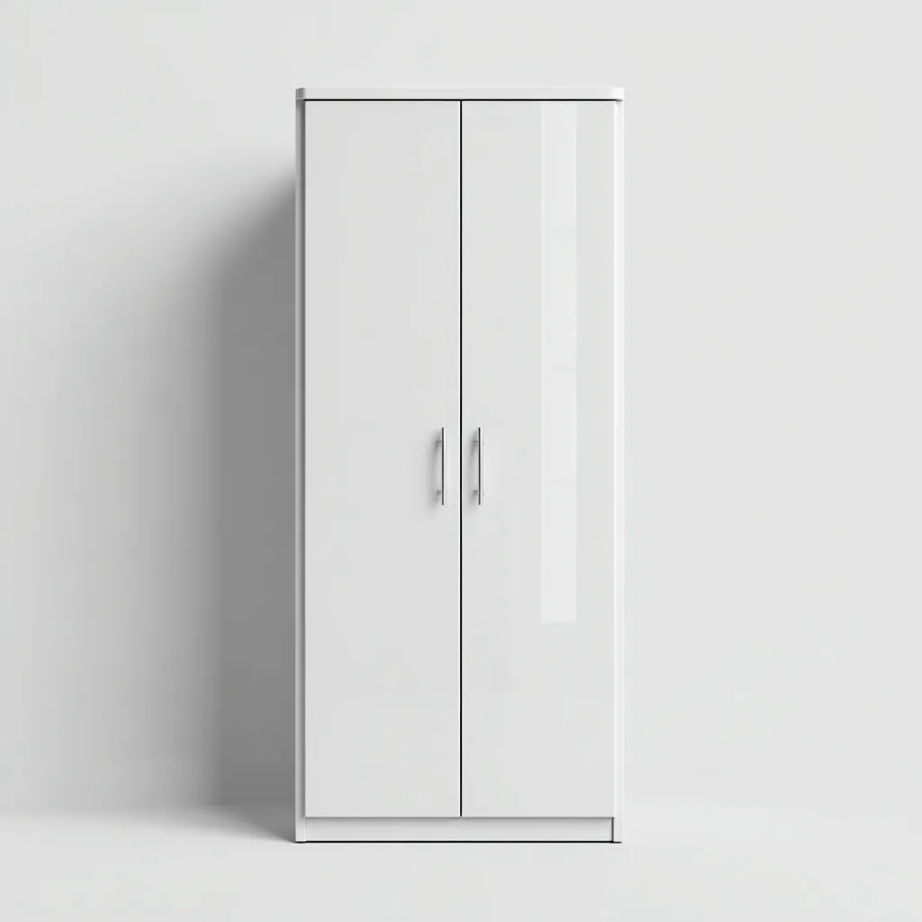 Armario maderado 110x70x180 cm blanco con puertas abatibles para dormitorio diseño moderno-Nestupyard