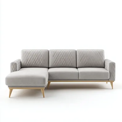 Sofá rinconero tela 270x160x84 cm gris claro diseño moderno para sala de estar-Nestupyard