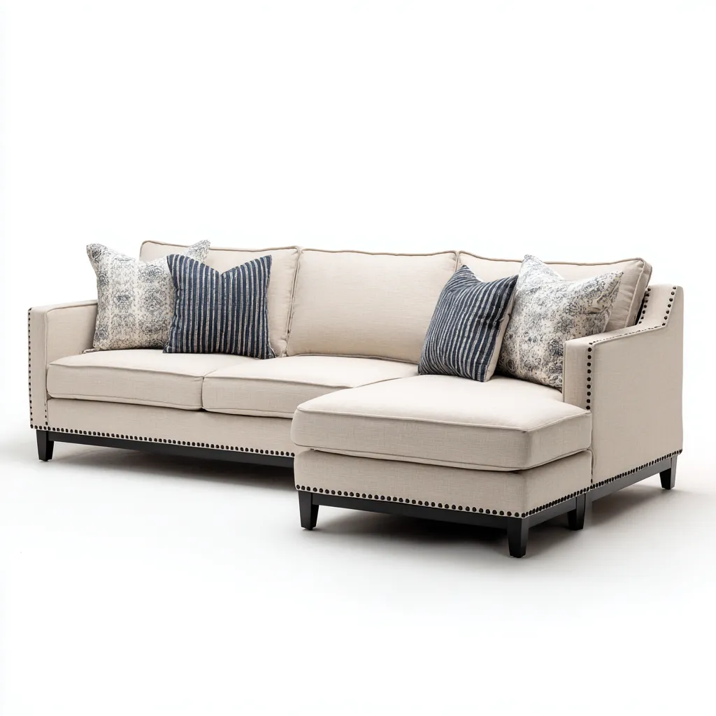 Sofá rinconero tapizado tela 275x165x86 cm - beige - diseño moderno para salón-Nestupyard