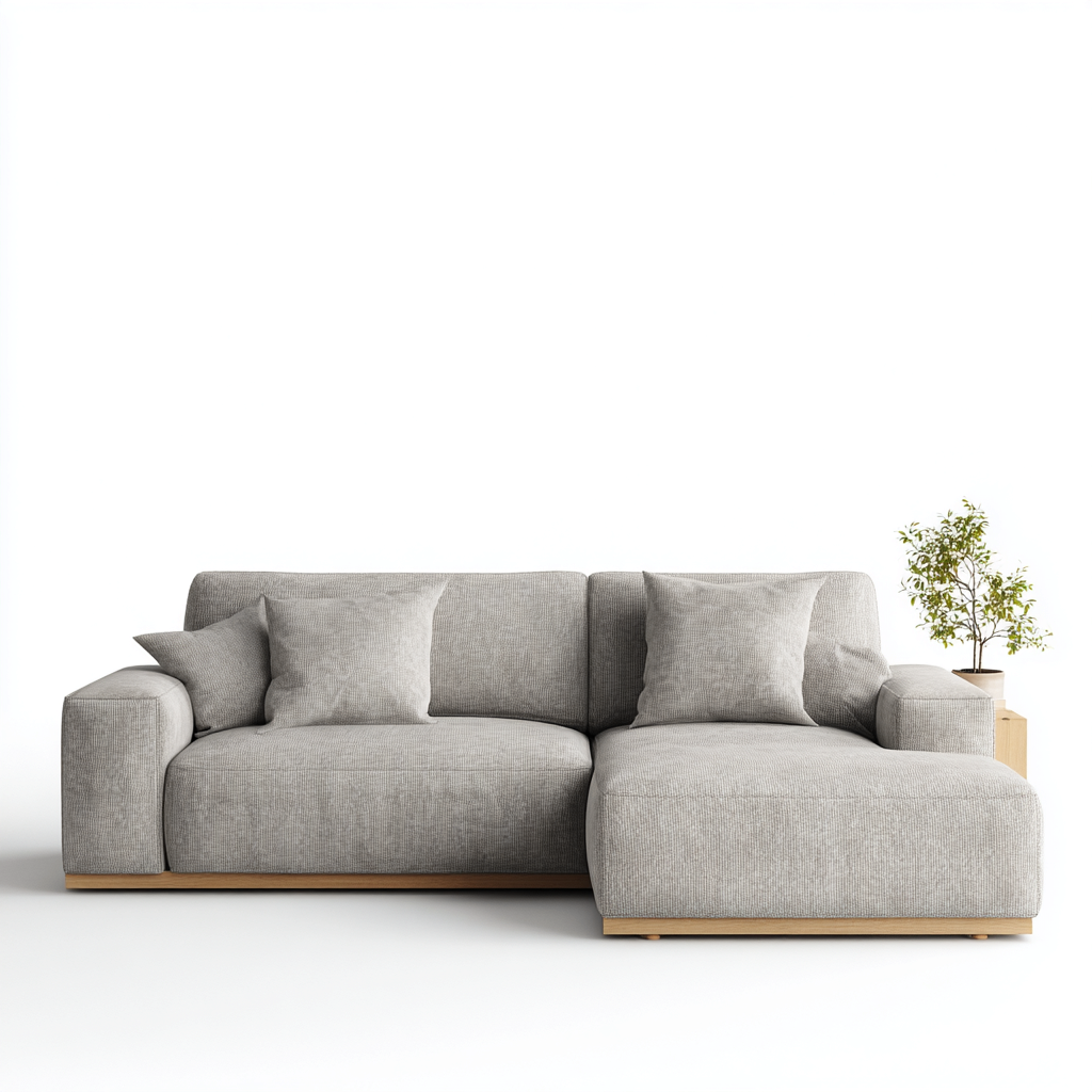 Sofá rinconero tapizado tela 285x175x86 cm - gris - diseño moderno para salón-Nestupyard