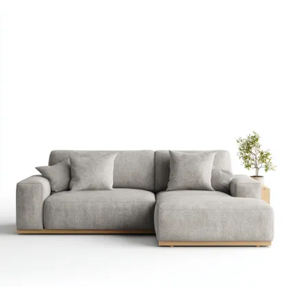 Sofá rinconero tapizado tela 285x175x86 cm - gris - diseño moderno para salón-Nestupyard